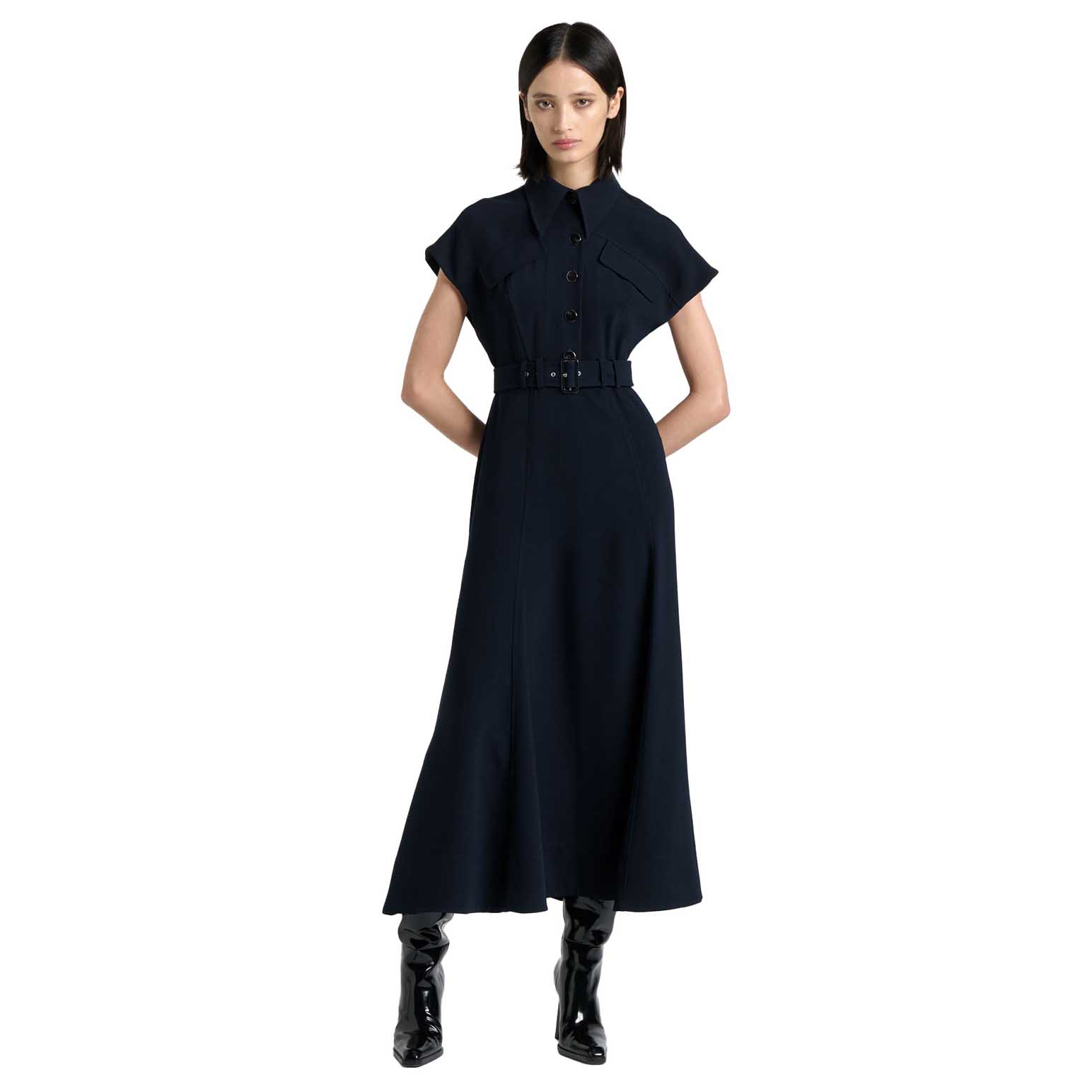 Cue Satin Back Crepe Midi Dress